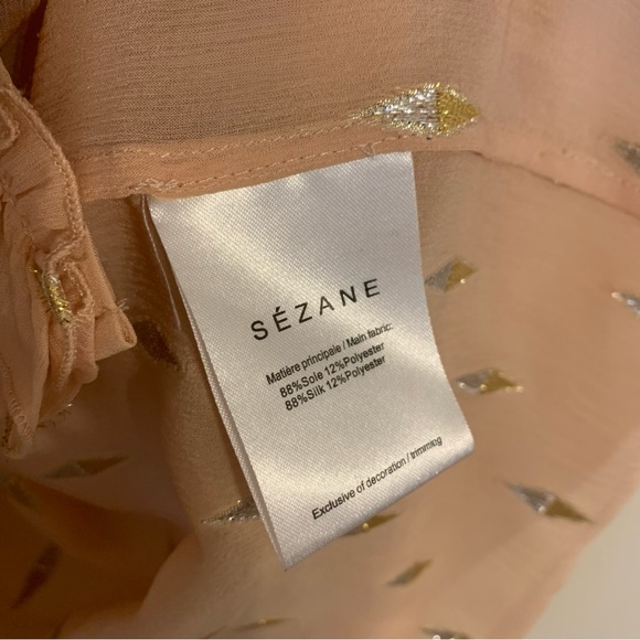 Sezane Izaac Shirt in Rosy Beige Lurex, Size 38/US 6 - Picture 12 of 13